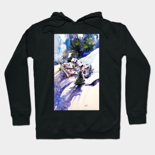 Wintertime village Hoodie